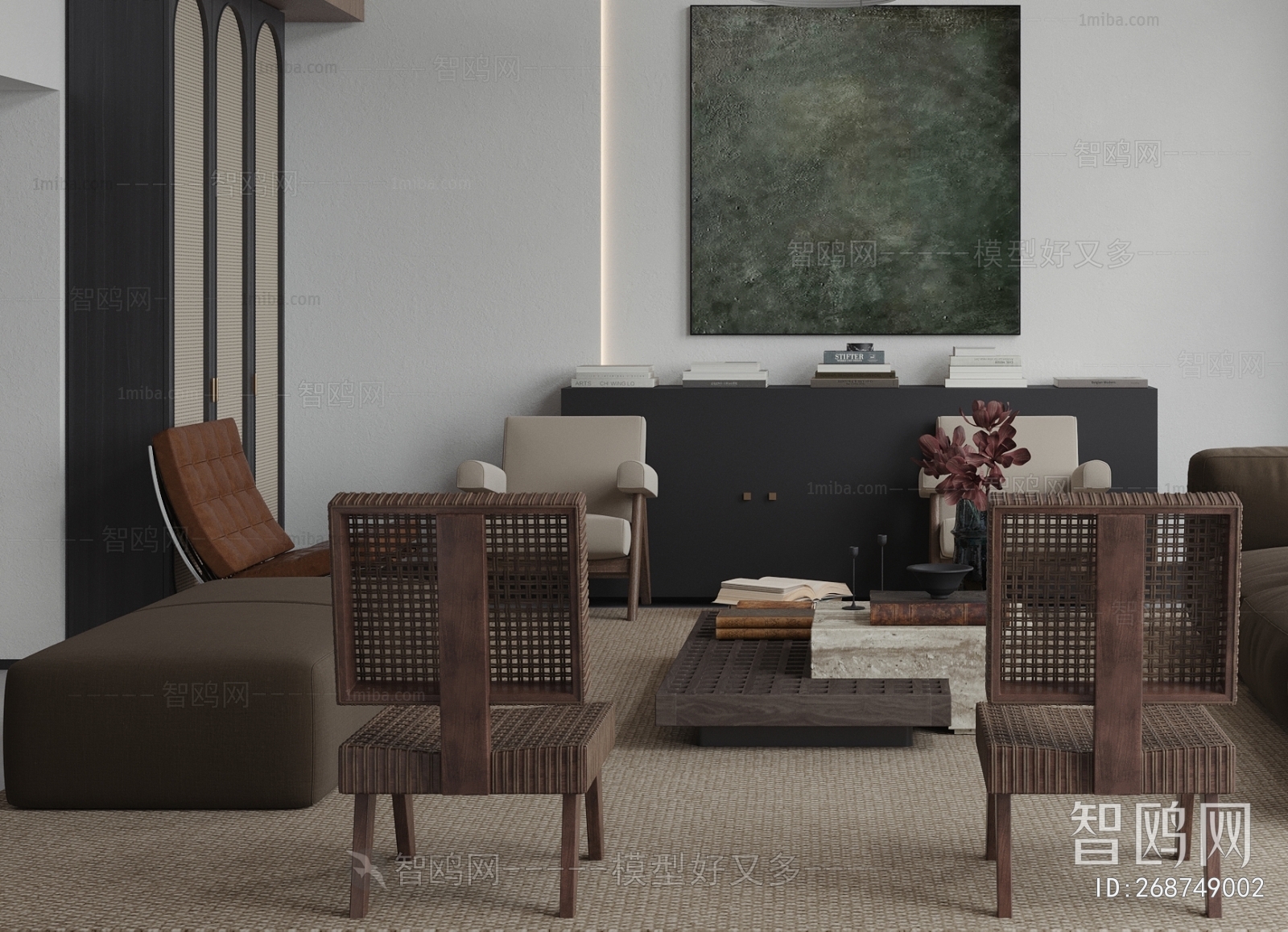 Modern Wabi-sabi Style A Living Room