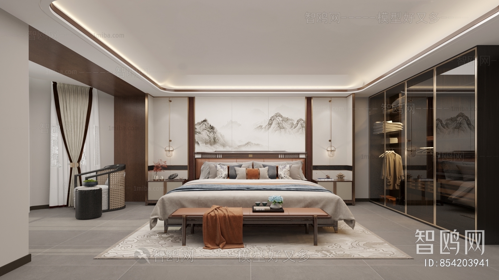 New Chinese Style Bedroom