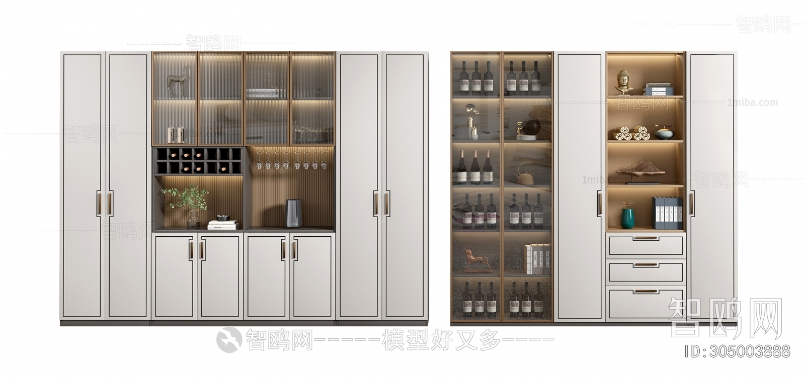 New Chinese Style Wine Cabinet