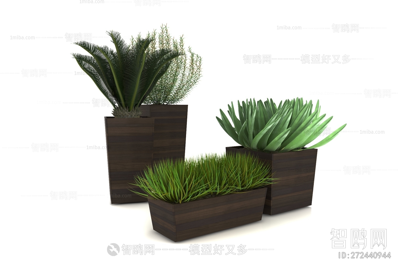 Modern Potted Green Plant