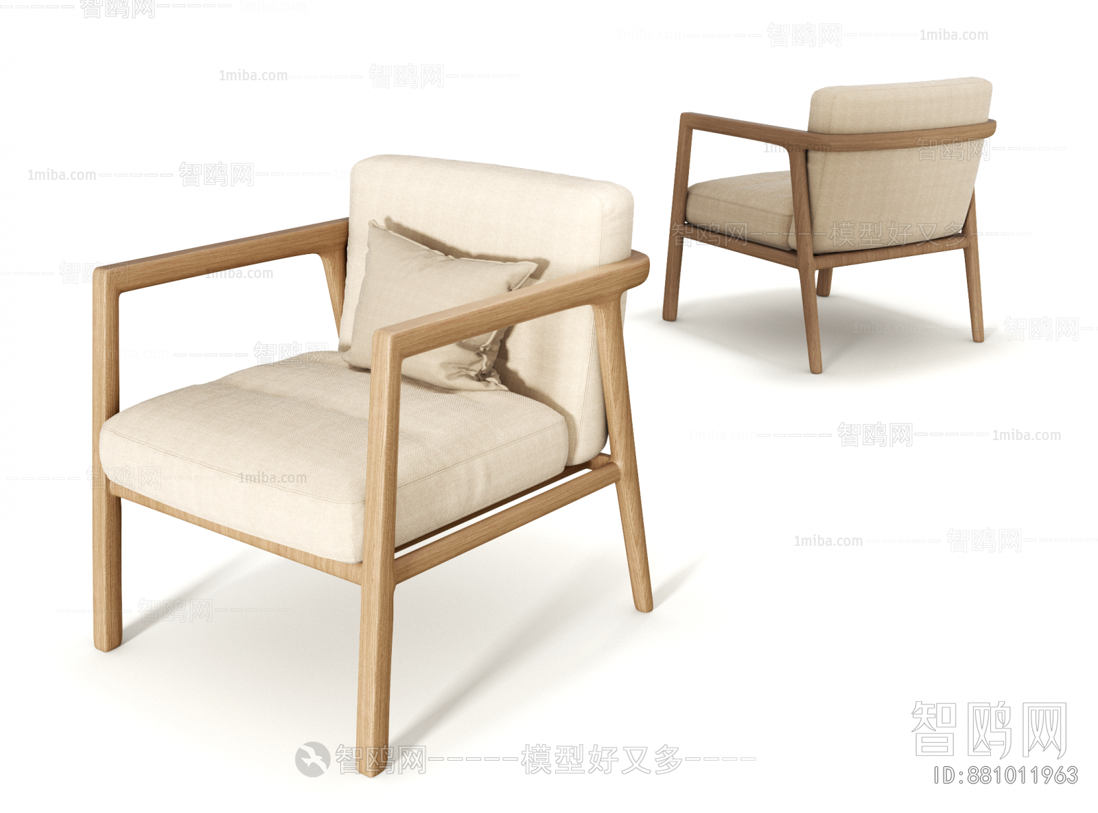 日式原木沙发椅