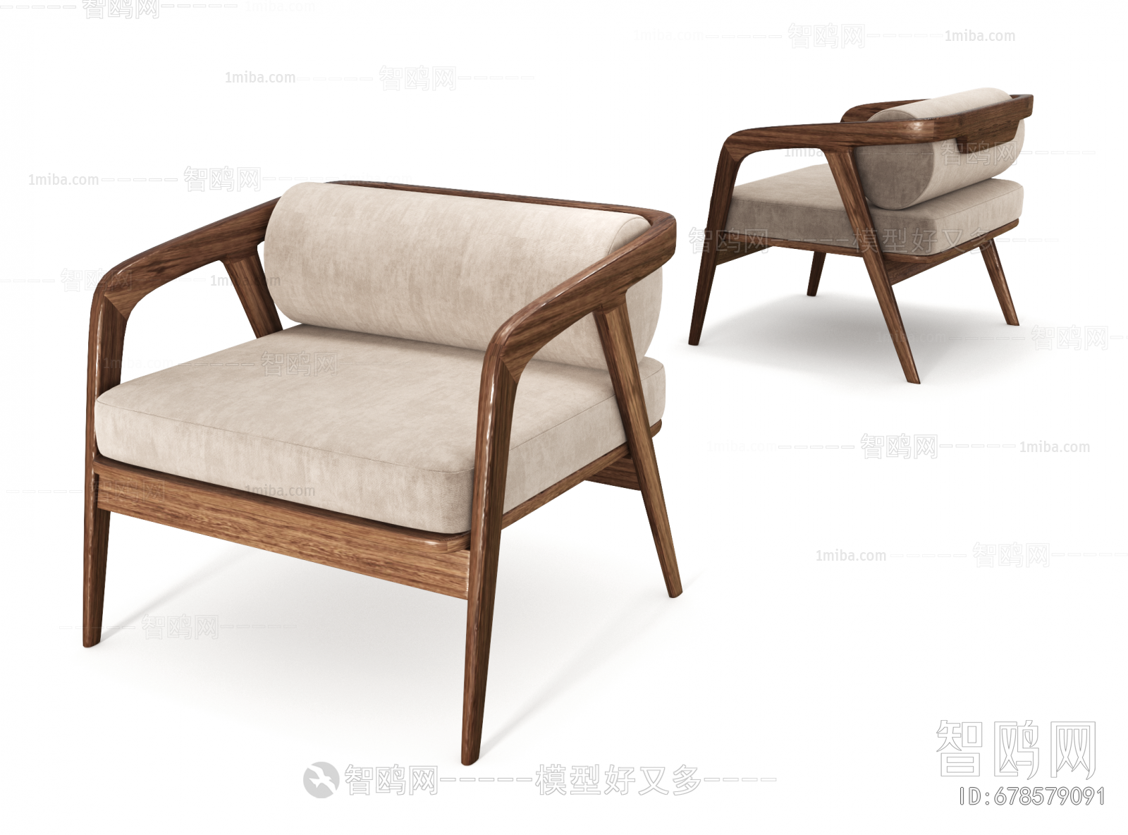 日式原木沙发椅