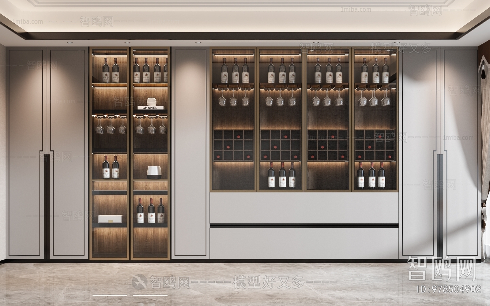 New Chinese Style Wine Cabinet