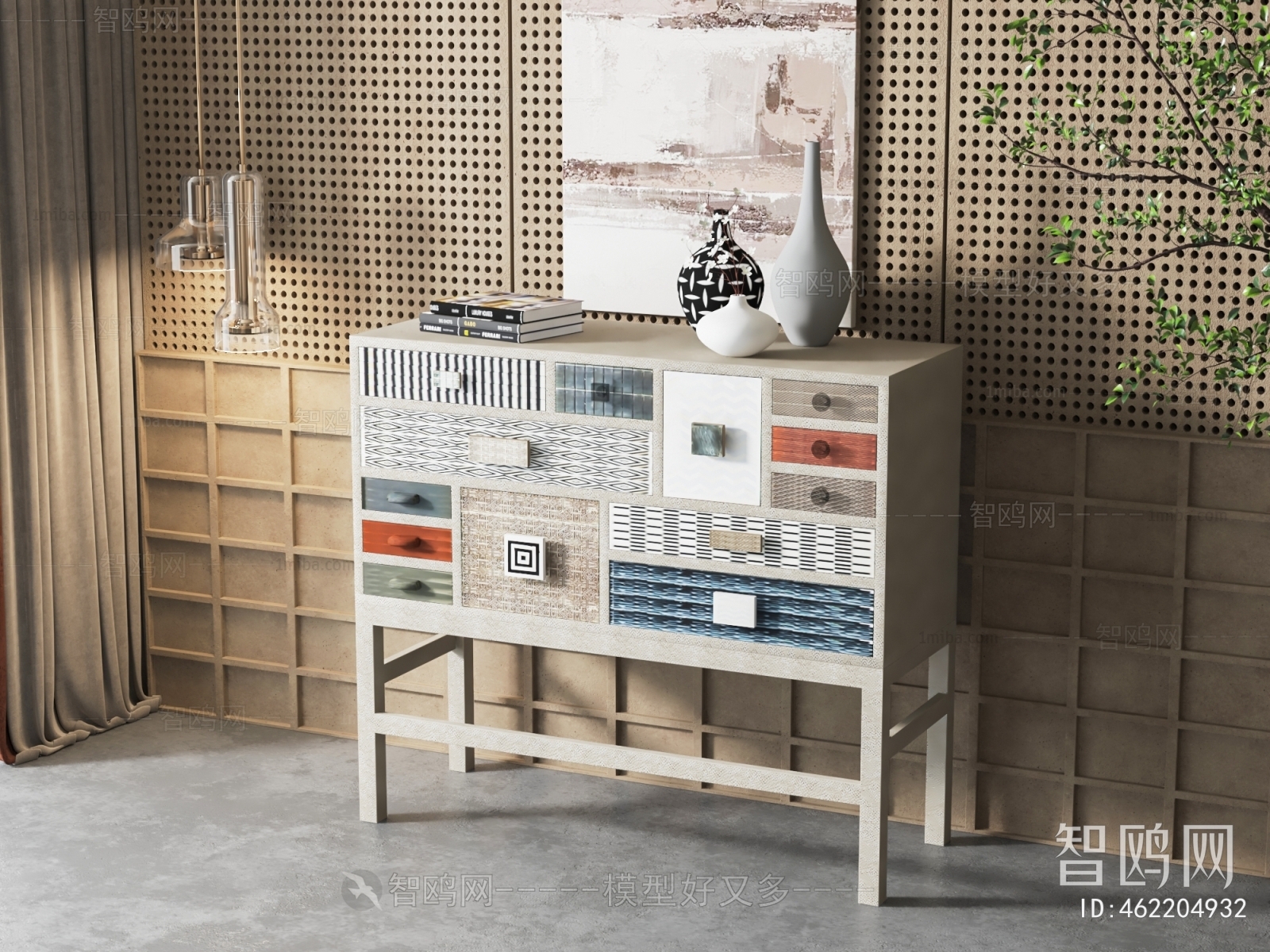 Industrial Style Nordic Style Entrance Cabinet