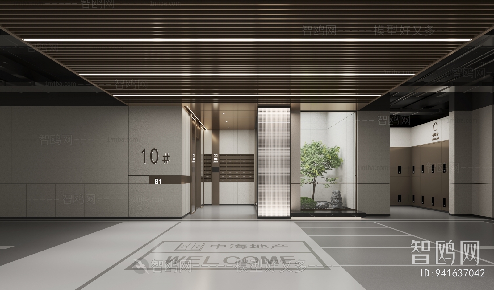 Modern Office Elevator Hall