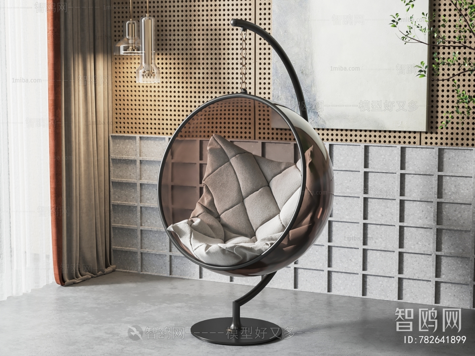 现代球形玻璃吊椅