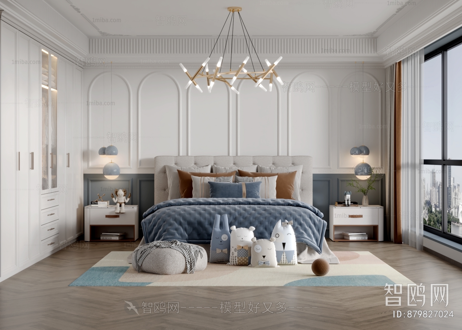 Simple European Style Boy's Room And Son's Room