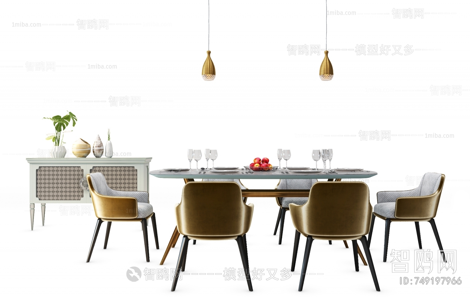 Simple European Style Dining Table And Chairs