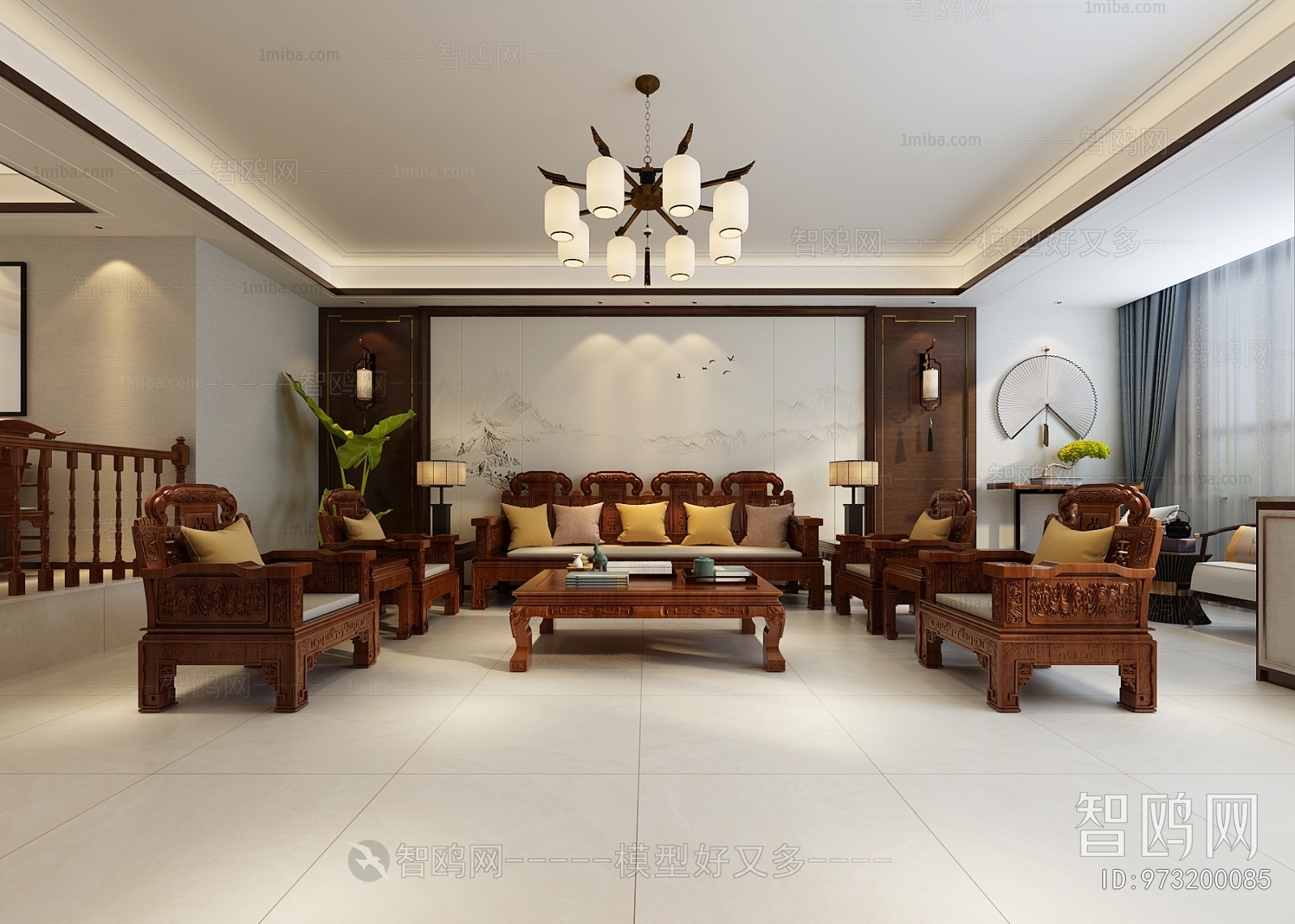 New Chinese Style A Living Room