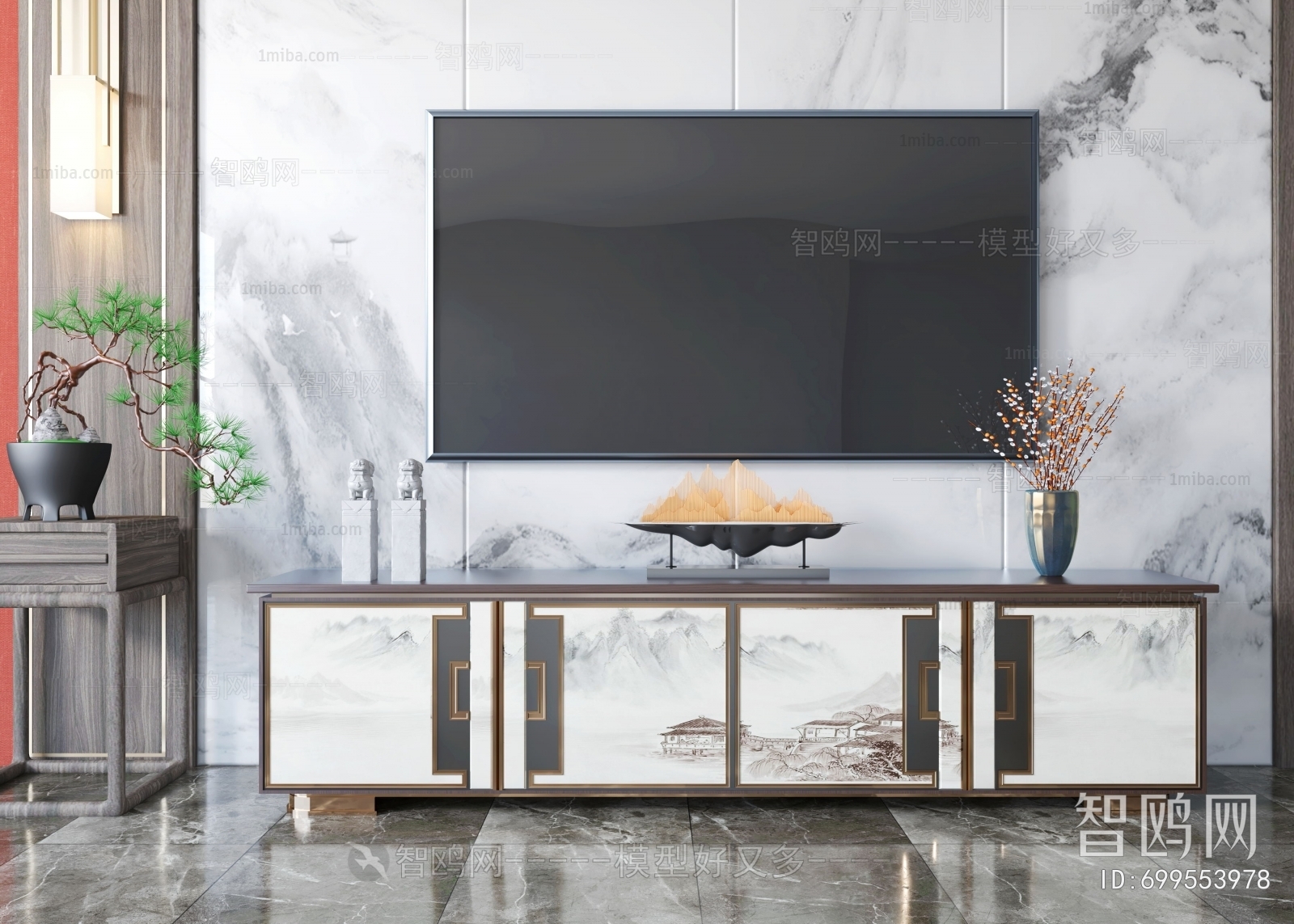 New Chinese Style TV Cabinet