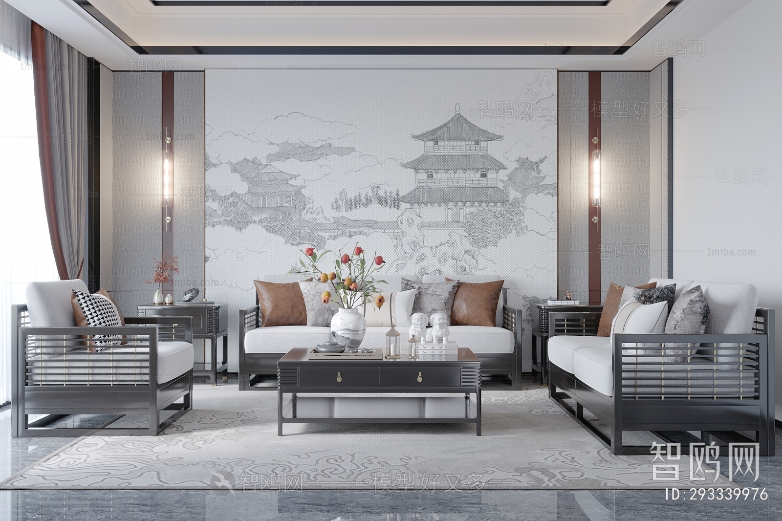 New Chinese Style A Living Room