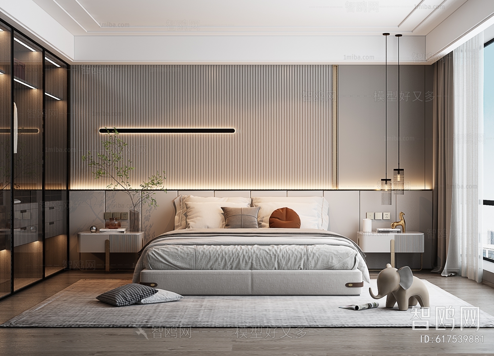 Modern Bedroom 3D Model Download - Model ID.617539881 | 1miba