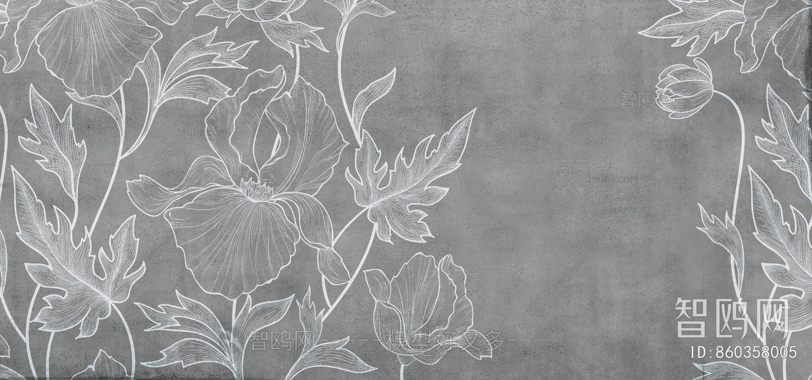 灰色花卉壁纸