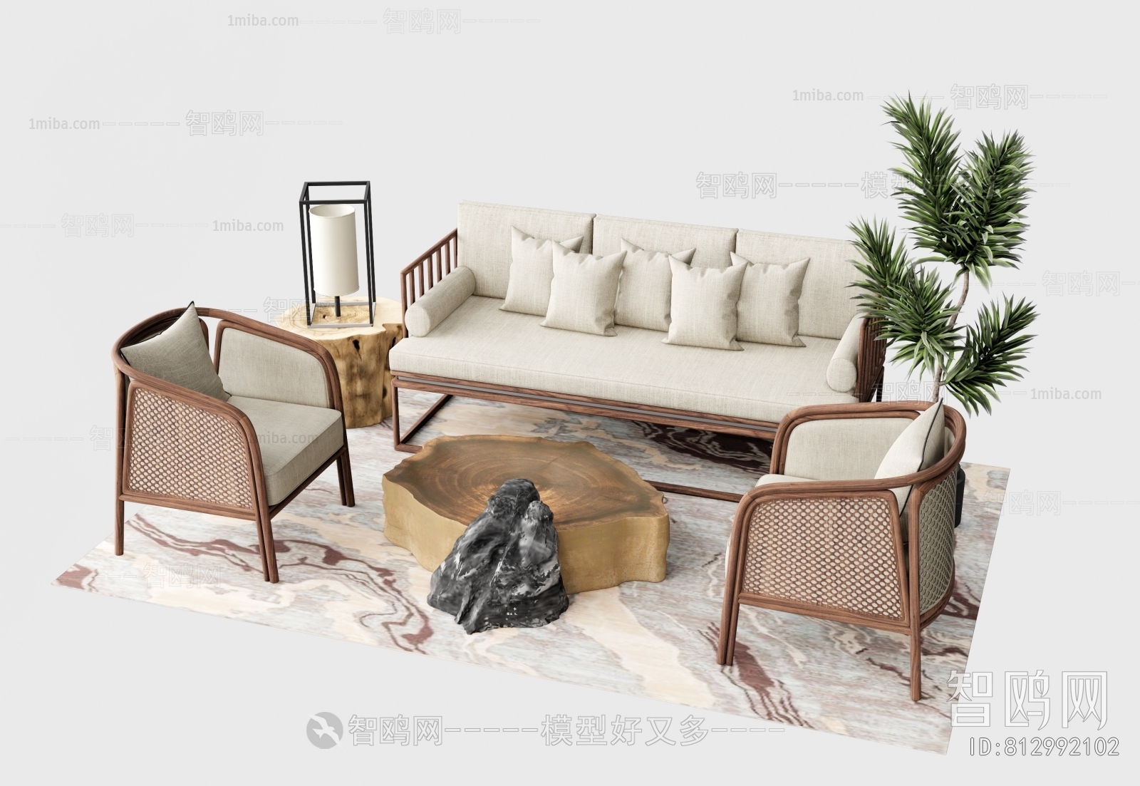 Wabi-sabi Style Sofa Combination