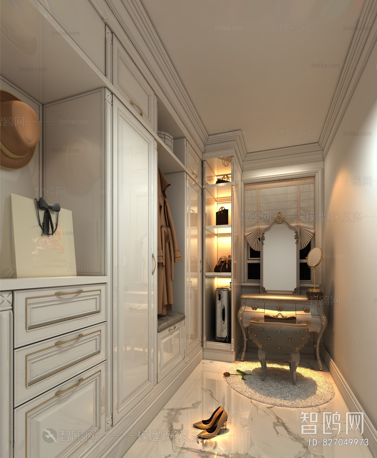 Simple European Style Clothes Storage Area