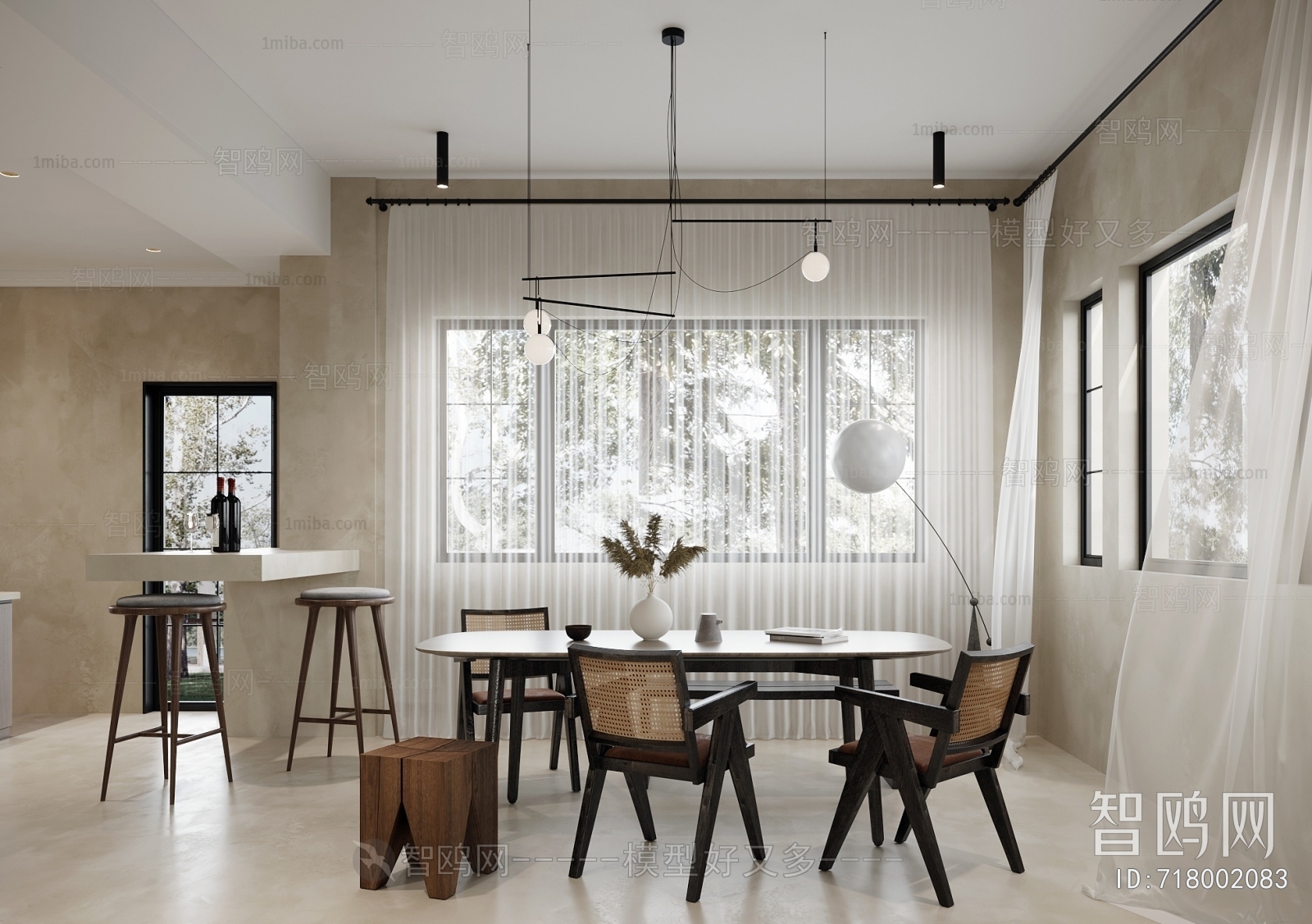 Wabi-sabi Style Dining Room