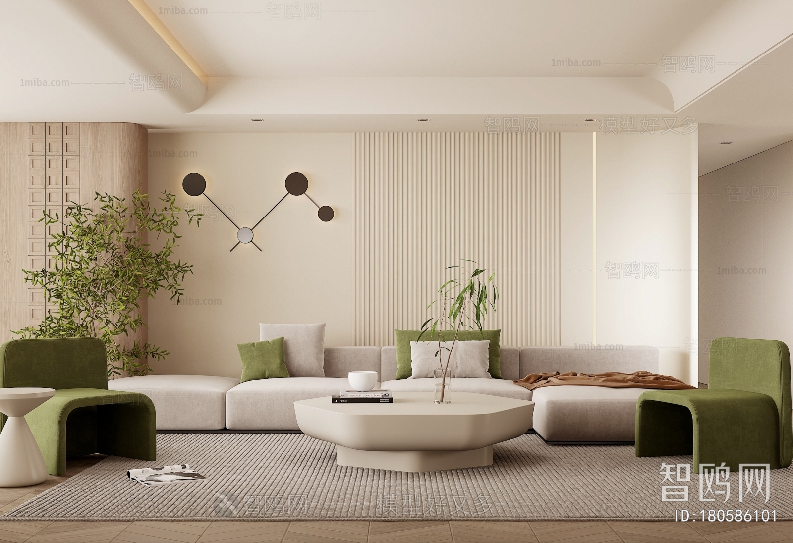 Modern Wabi-sabi Style A Living Room