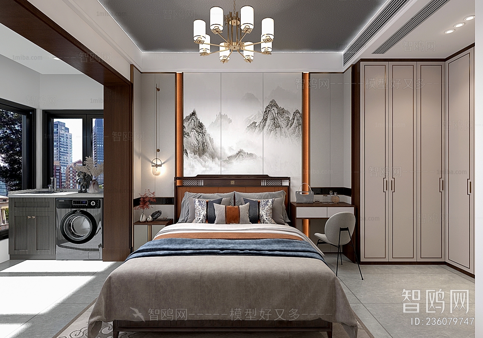 New Chinese Style Bedroom