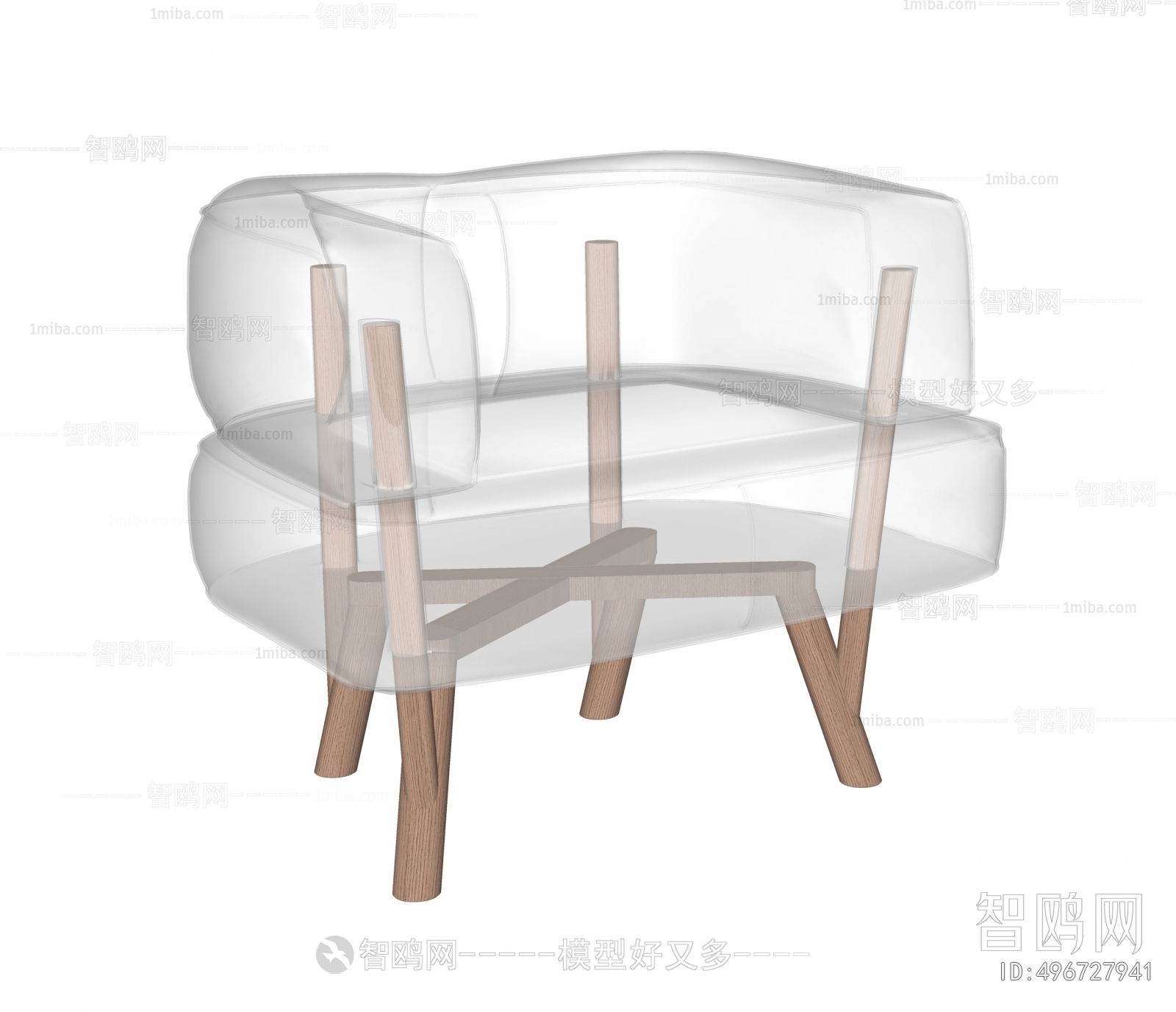 现代透明单人沙发