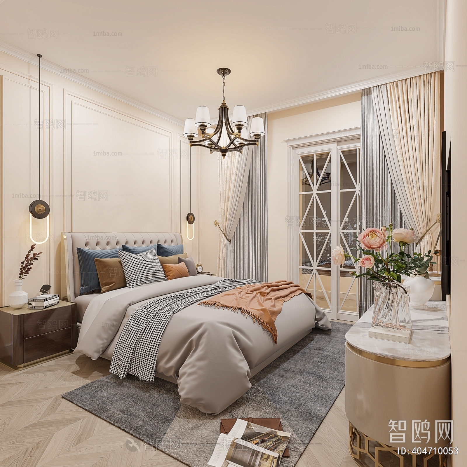 Simple European Style Bedroom