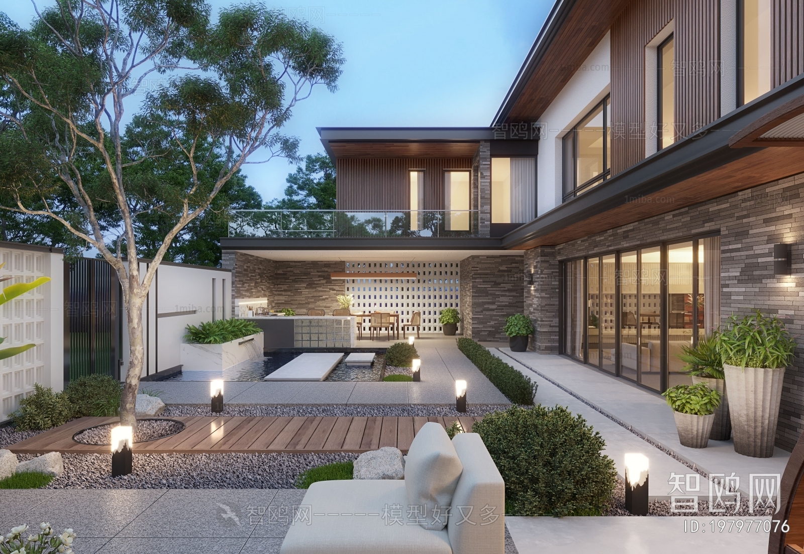 Modern Courtyard/landscape