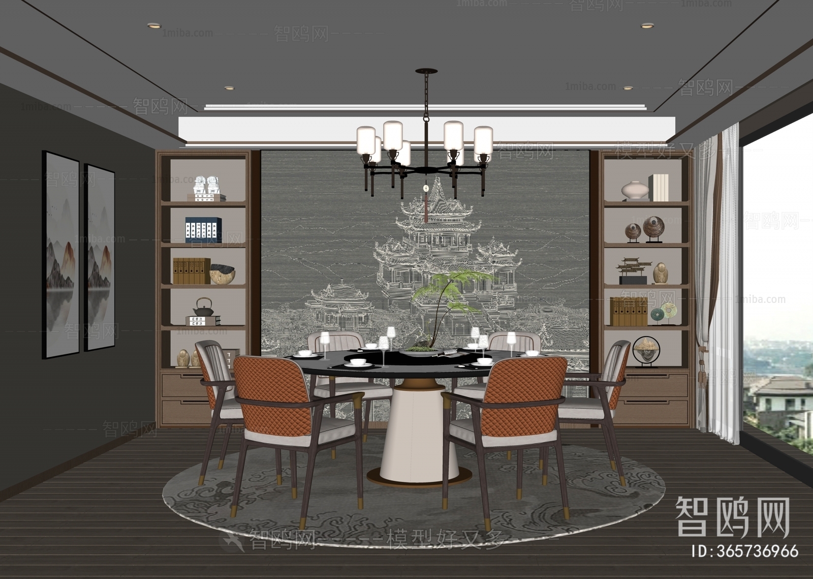 New Chinese Style Dining Room