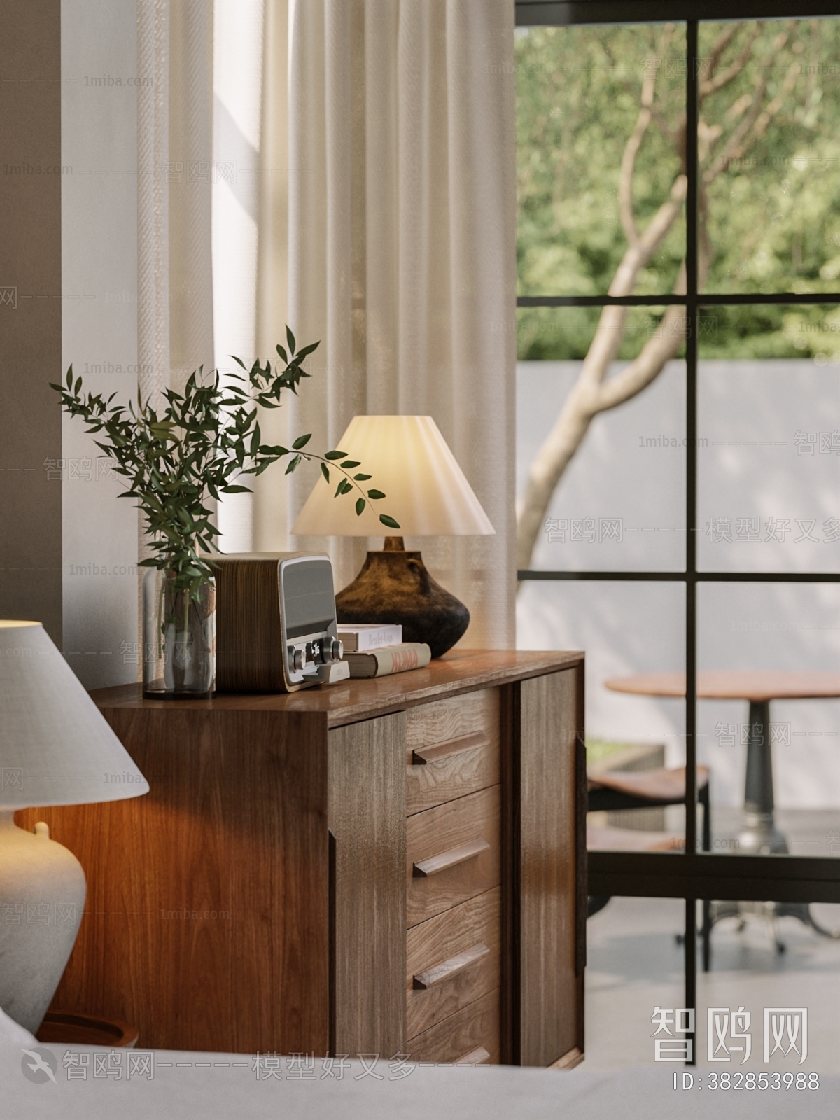 Wabi-sabi Style Guest Room