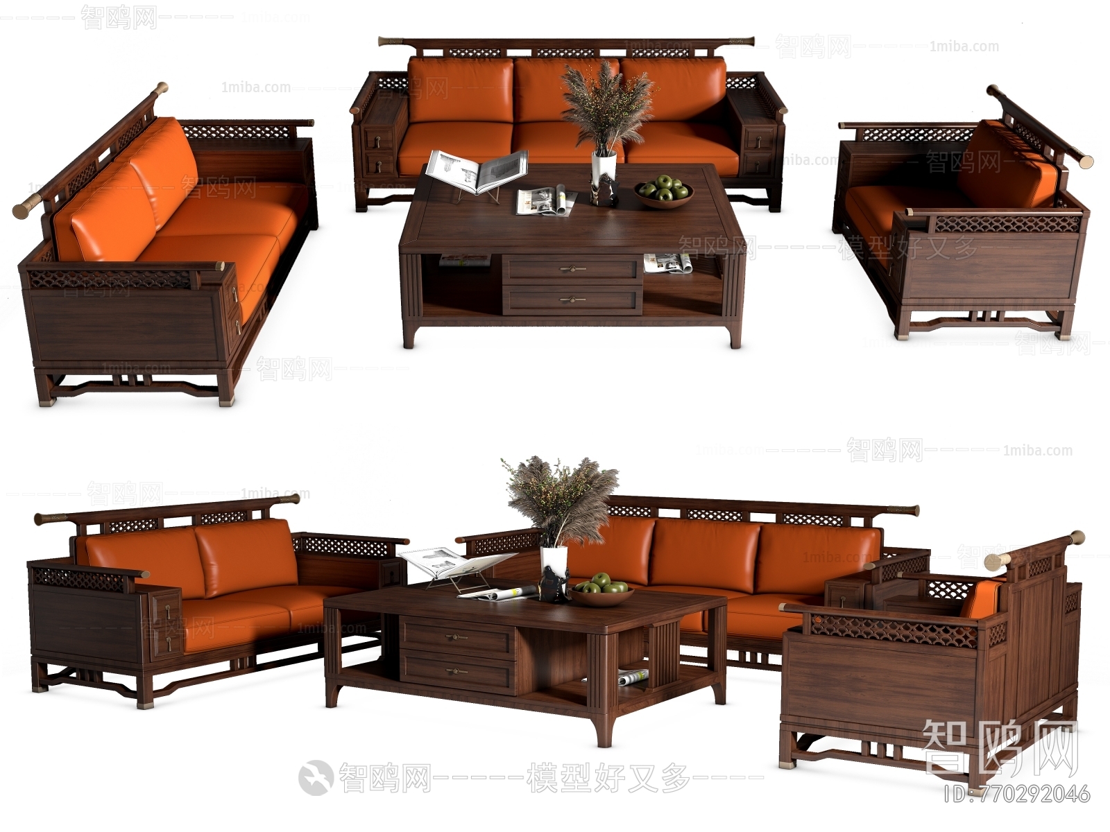 New Chinese Style Sofa Combination