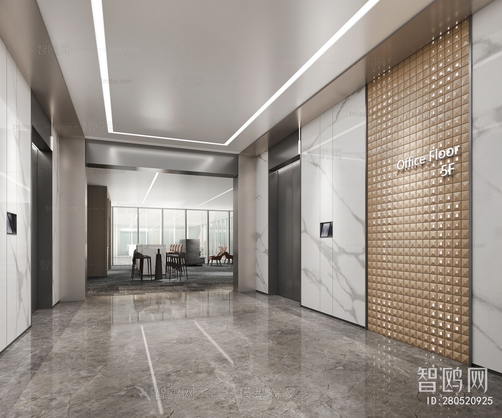 Modern Office Elevator Hall