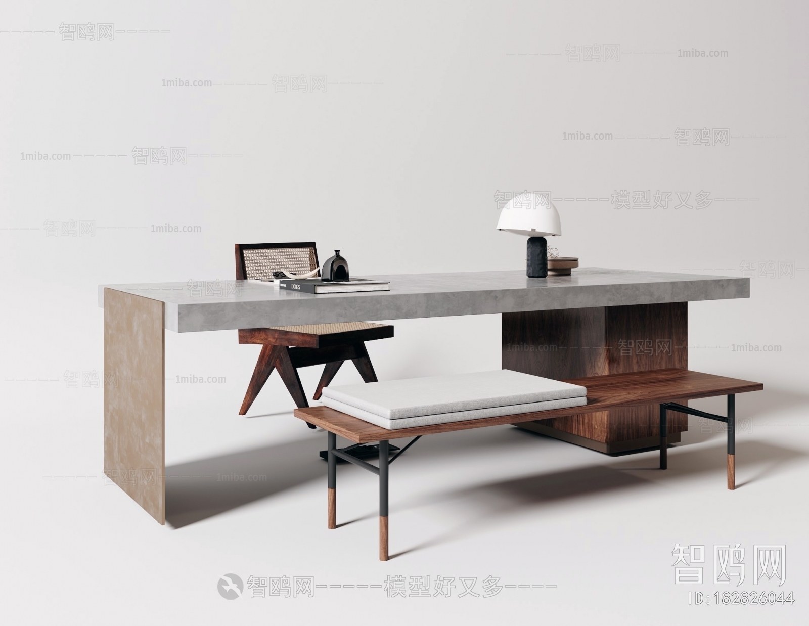 Wabi-sabi Style Computer Desk And Chair