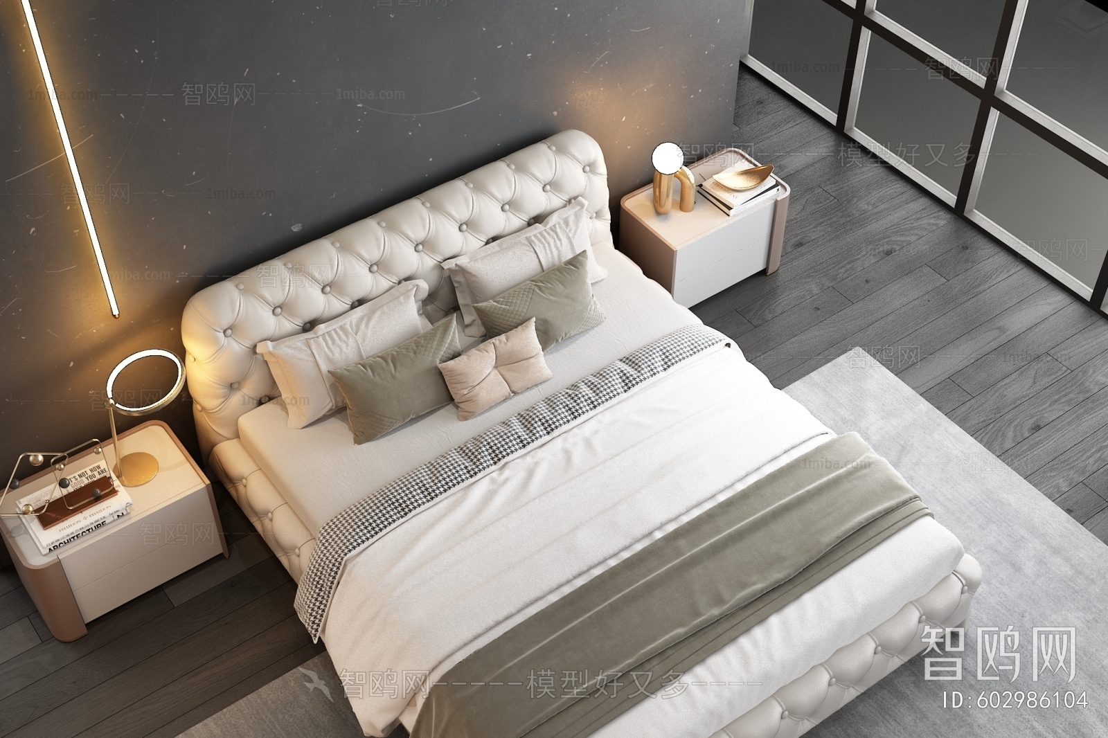 Simple European Style Double Bed