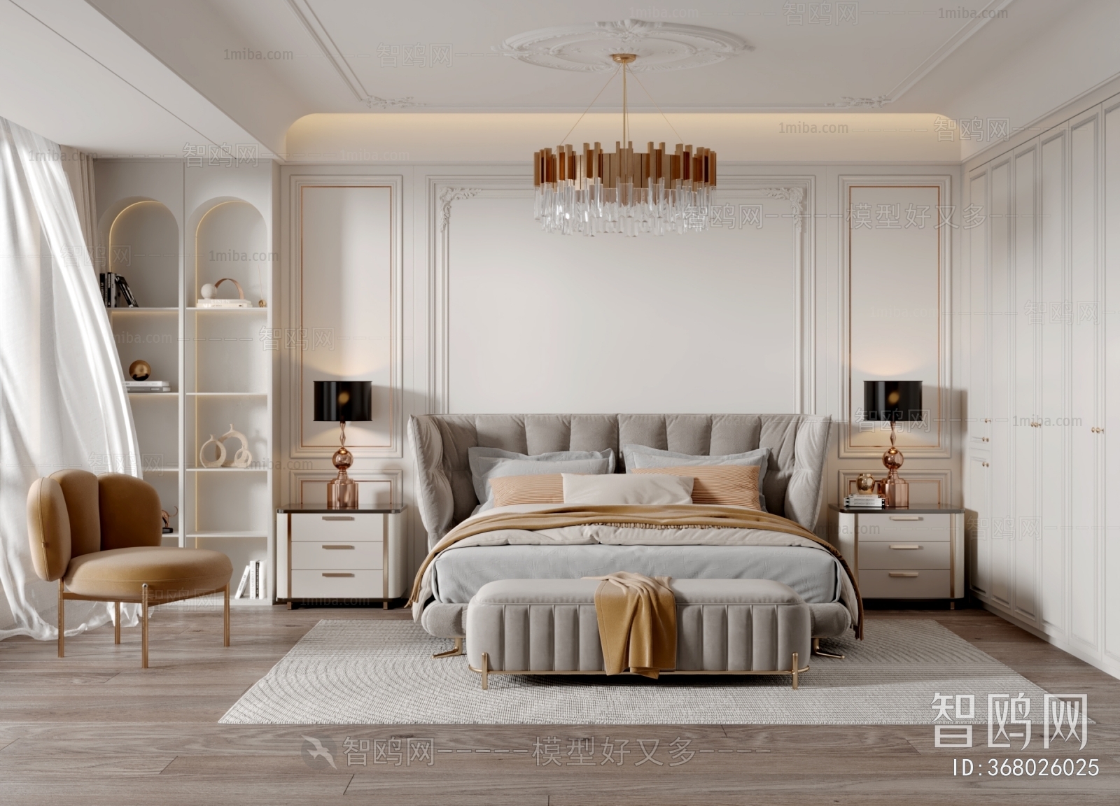 Simple European Style Bedroom