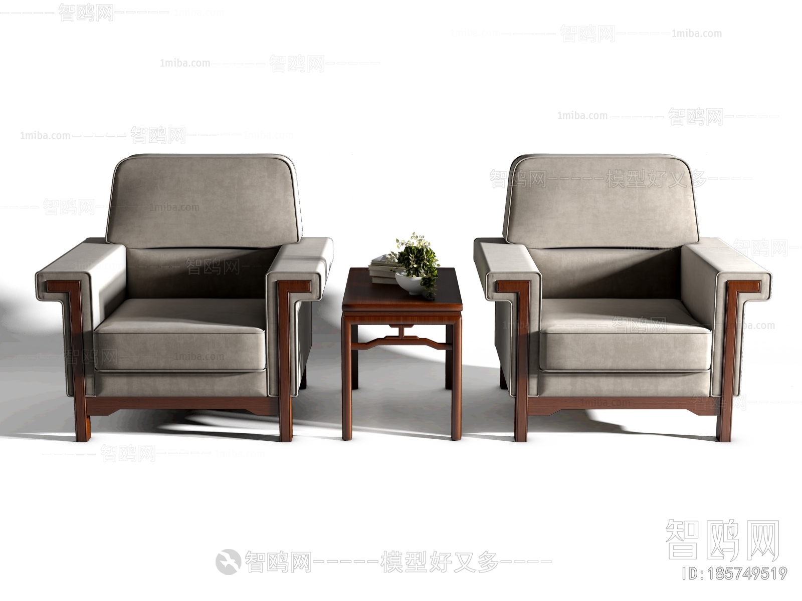 New Chinese Style Single Sofa