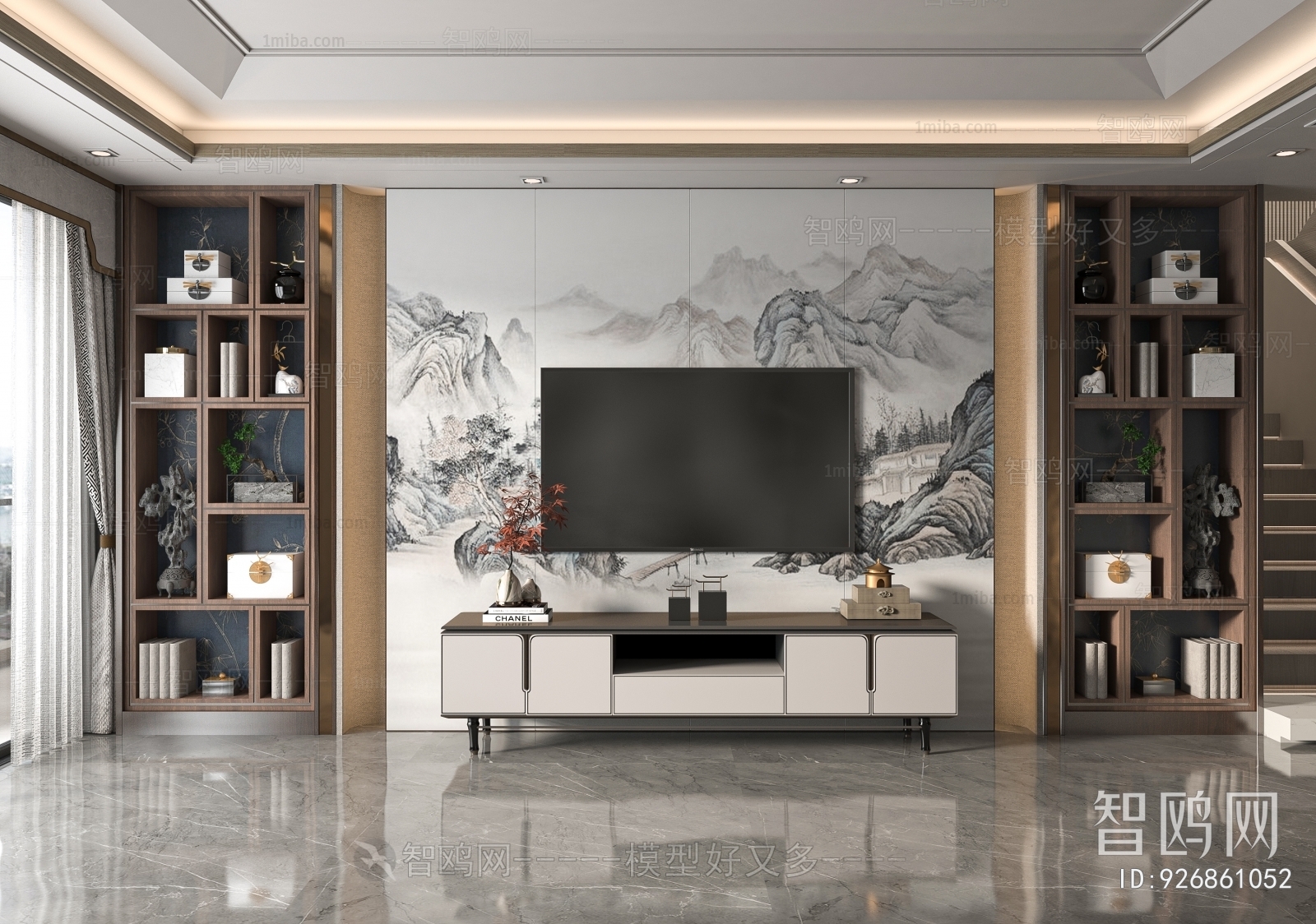 New Chinese Style TV Wall