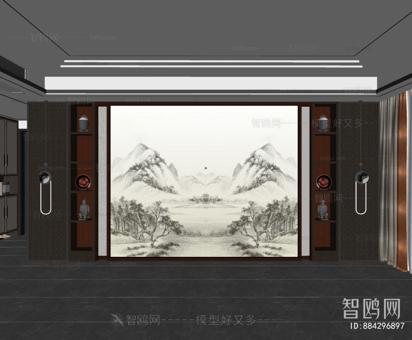 New Chinese Style TV Wall