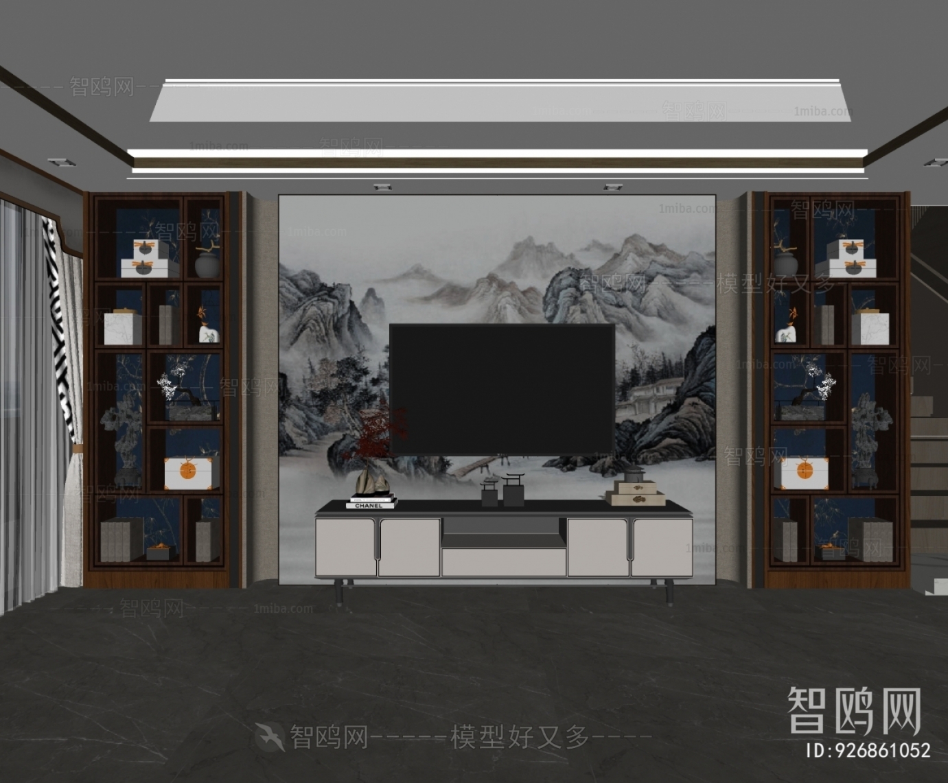 New Chinese Style TV Wall