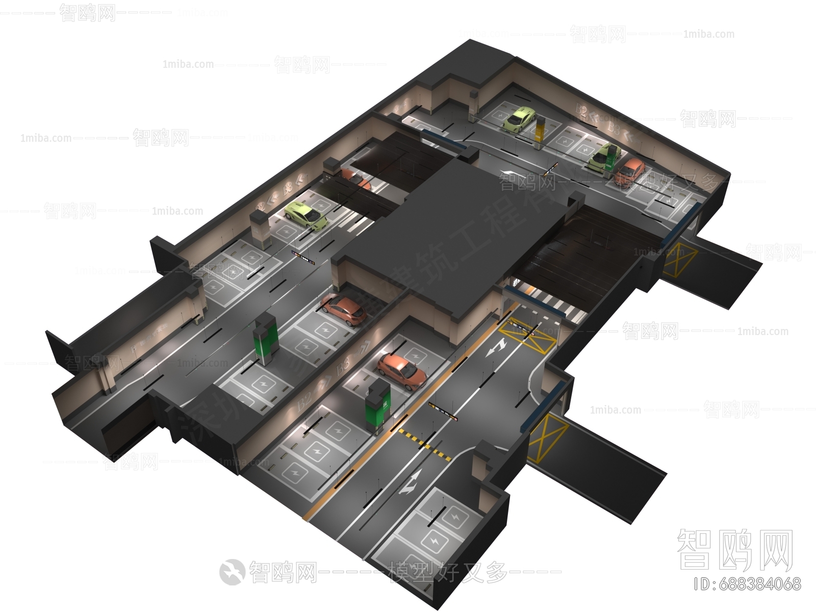 Modern Underground Parking Lot