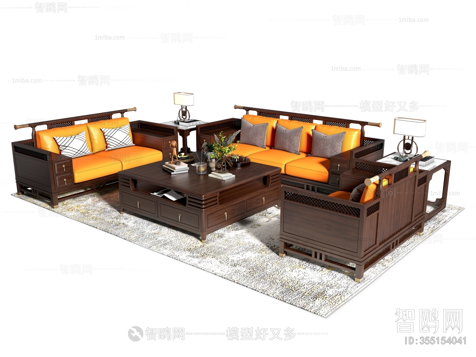 New Chinese Style Sofa Combination