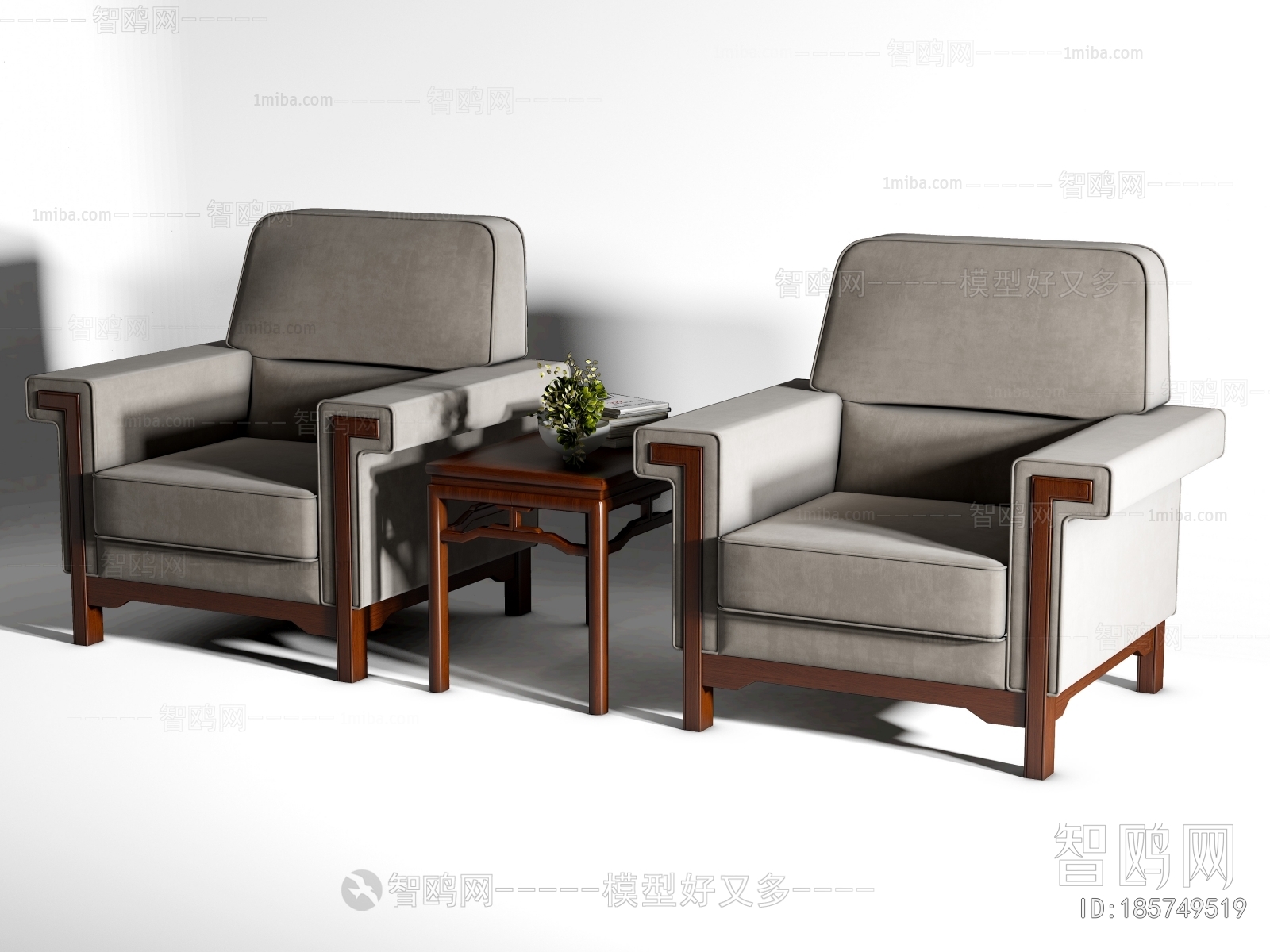 New Chinese Style Single Sofa