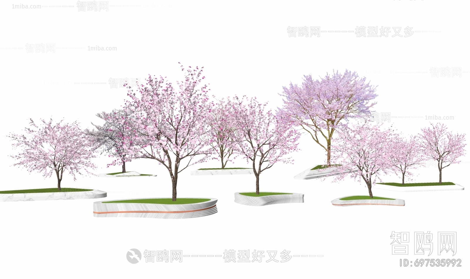 现代樱花树池