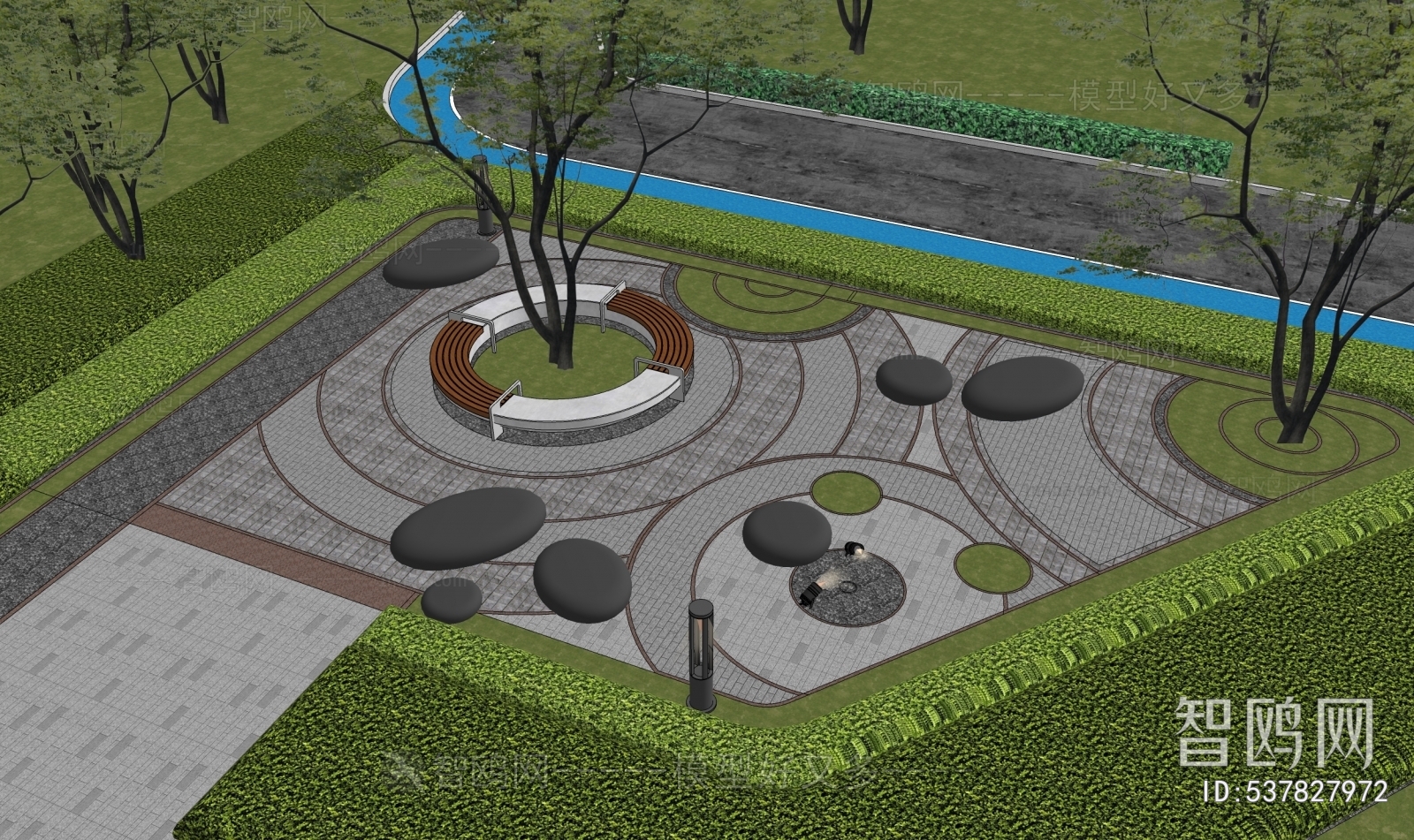 New Chinese Style Park Landscape