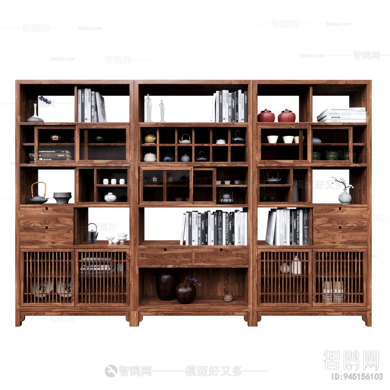 新中式书柜装饰柜