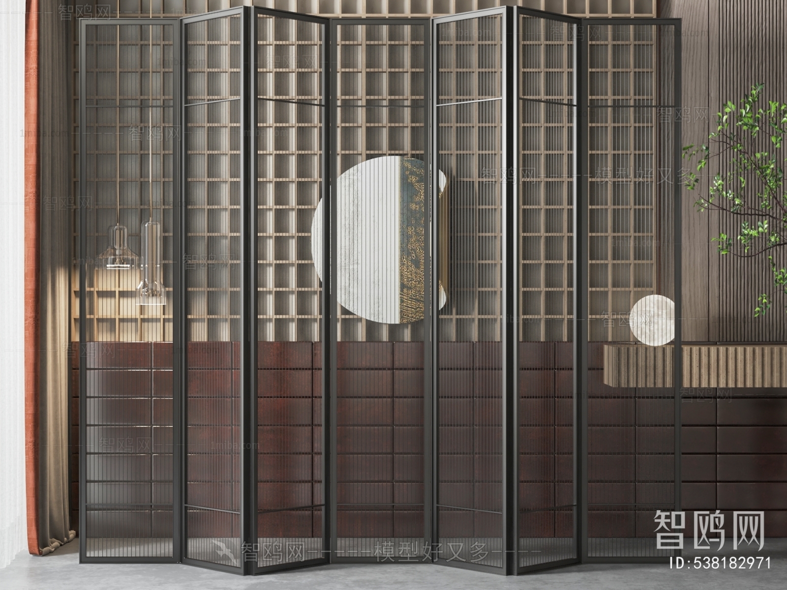 New Chinese Style Metal Screen Partition