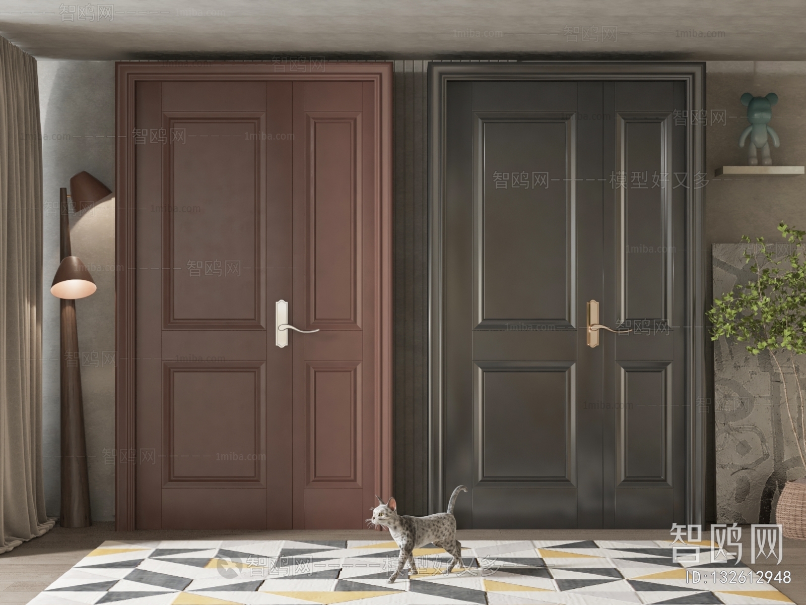 Simple European Style Entrance Door