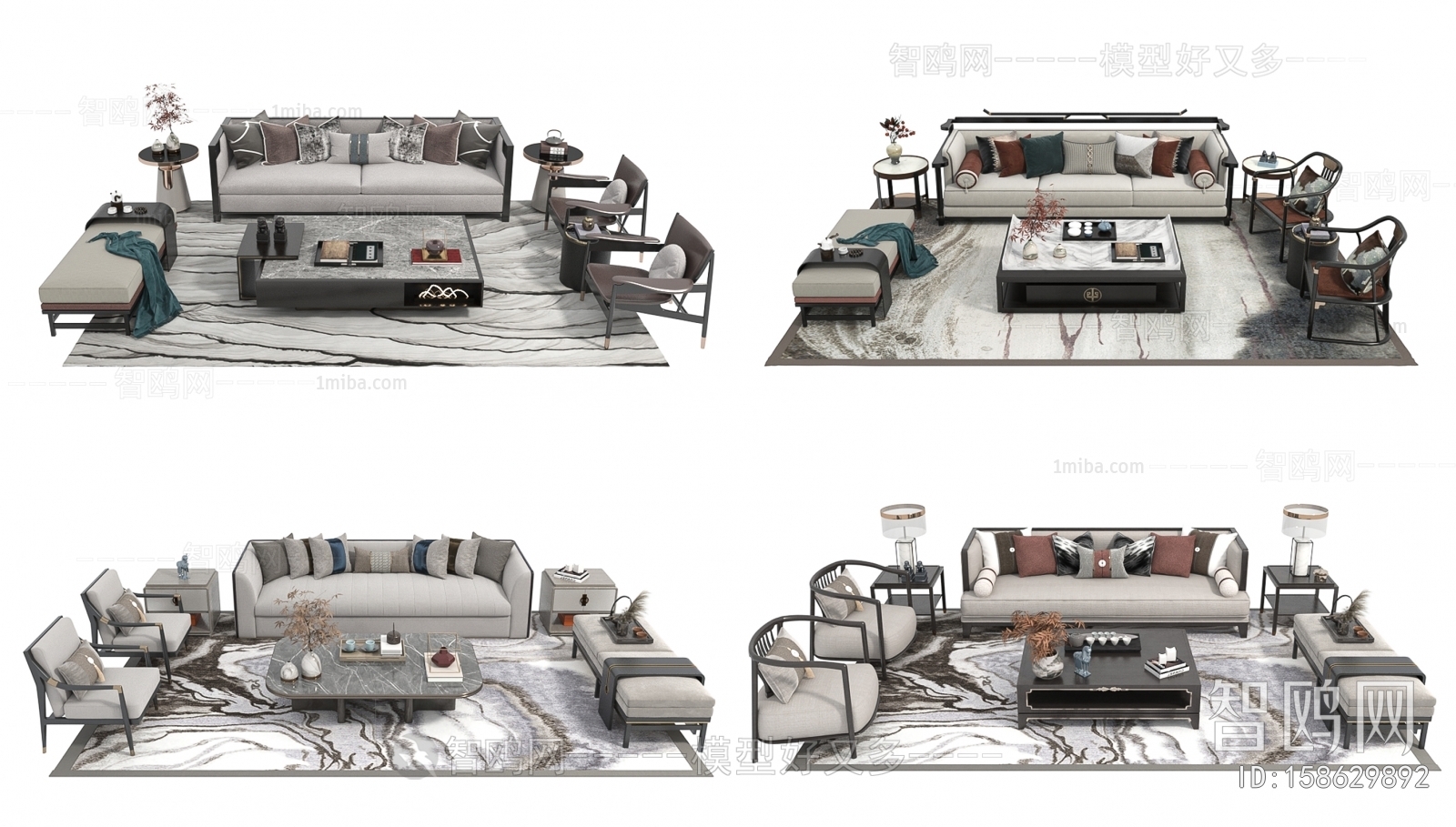 New Chinese Style Sofa Combination