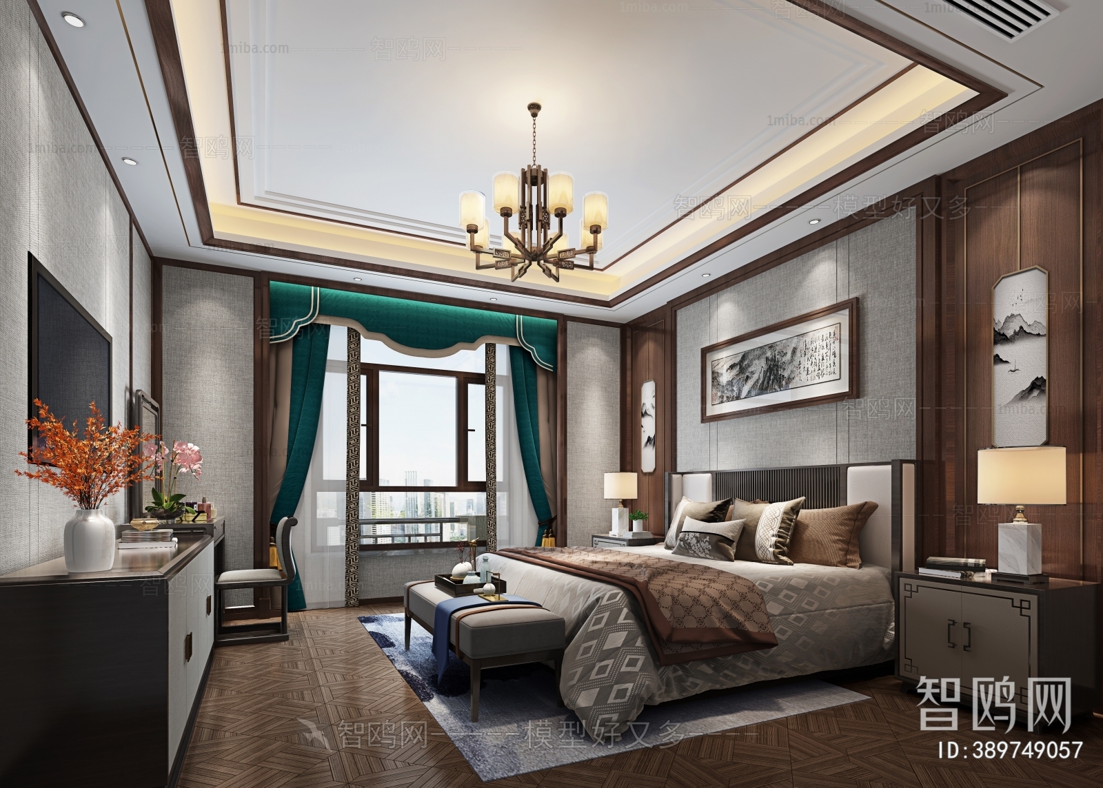 New Chinese Style Bedroom