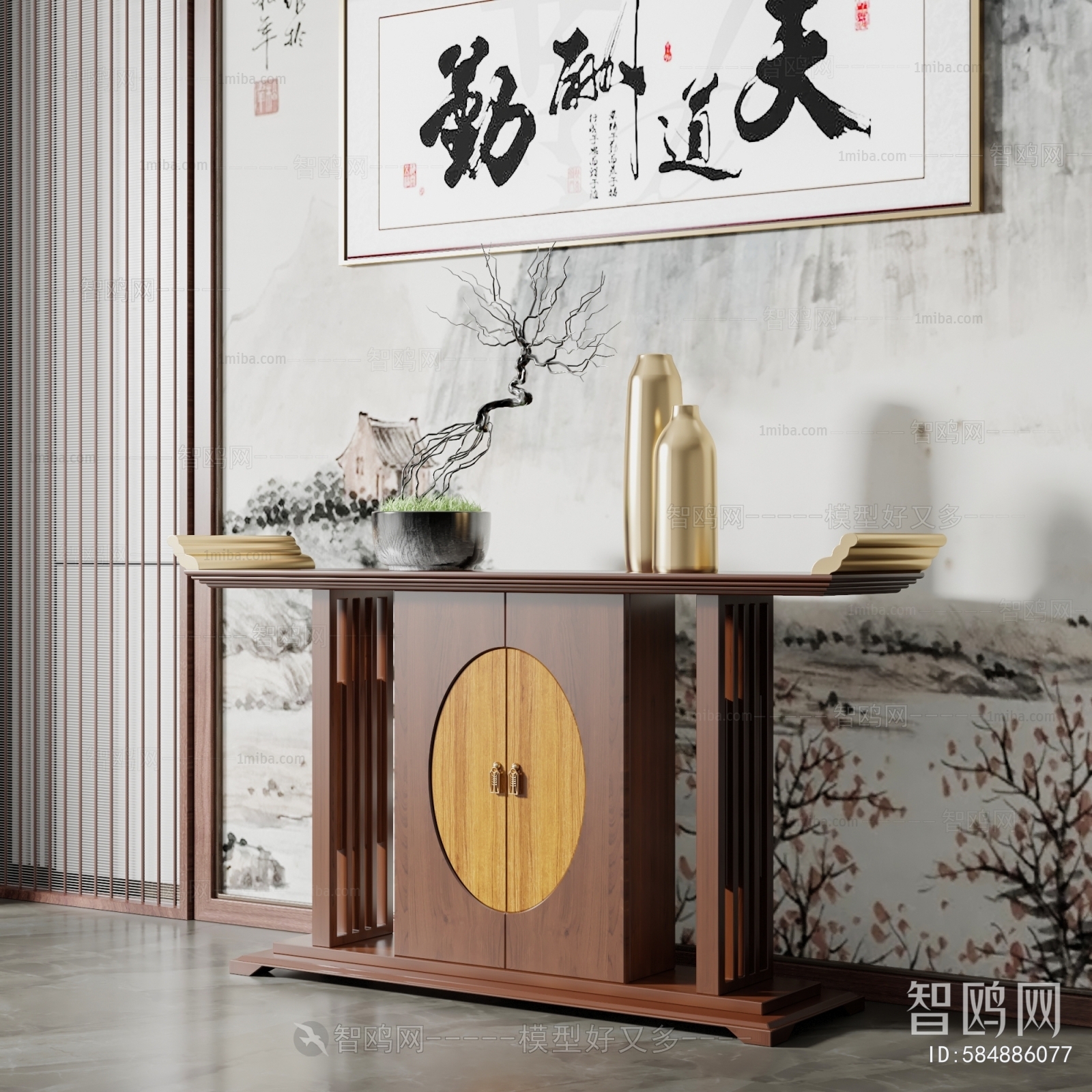 New Chinese Style Entrance Cabinet