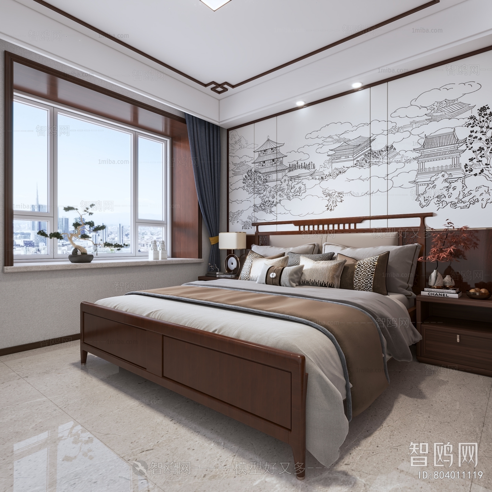 New Chinese Style Bedroom