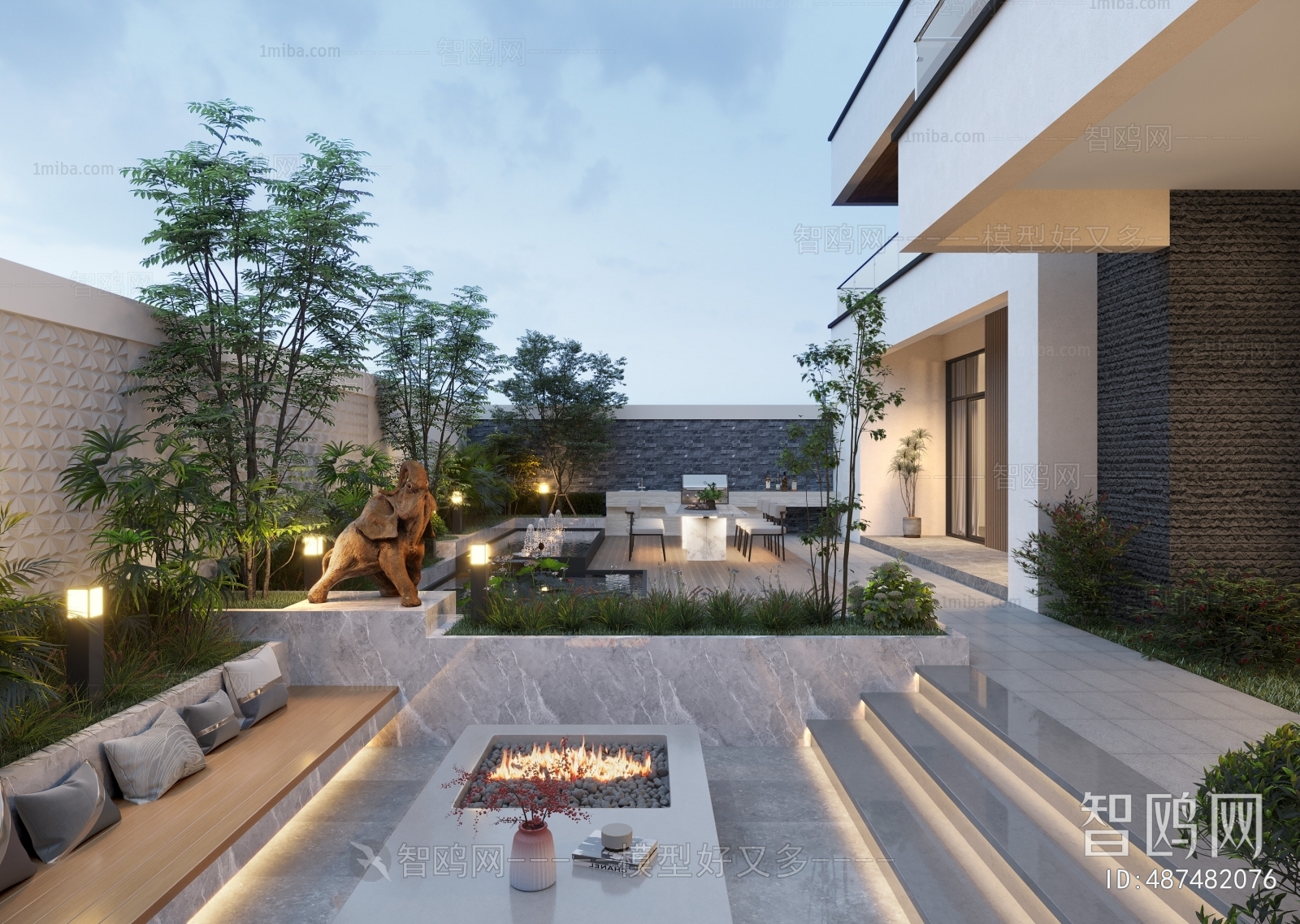 Modern Courtyard/landscape