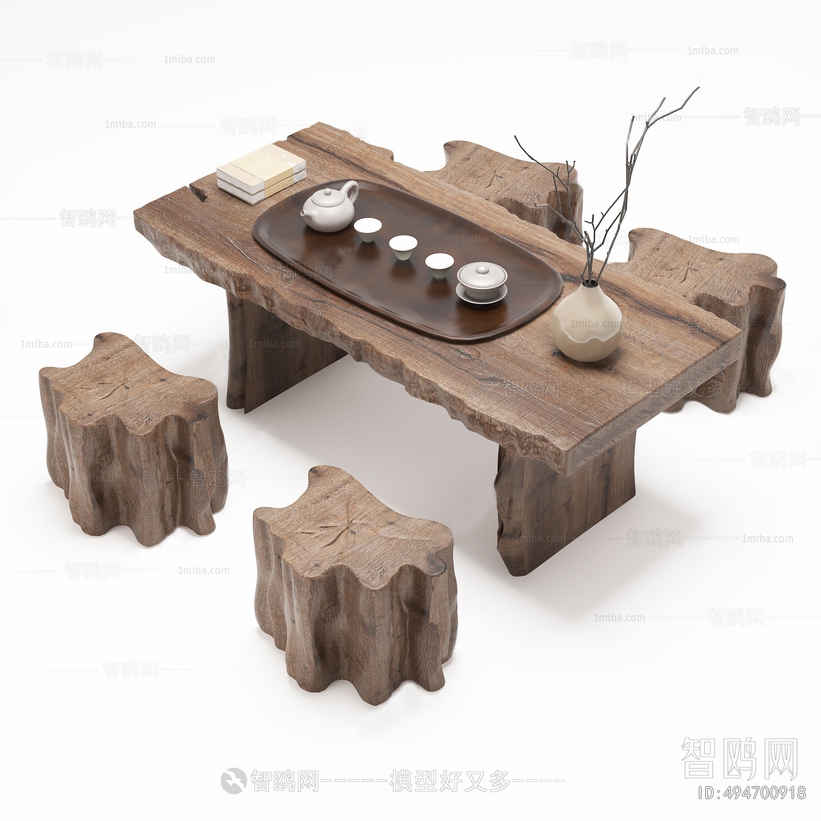 新中式木头茶桌椅组合